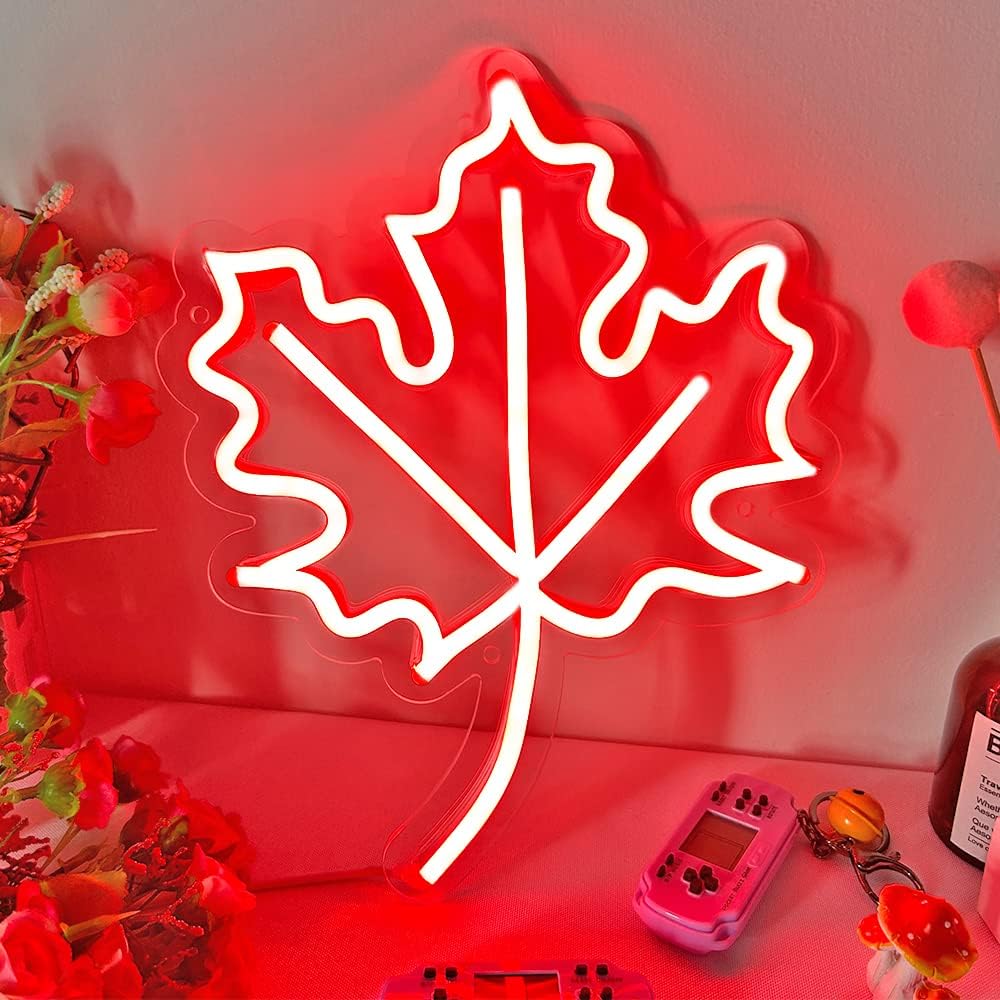 Outdoor Lighting Canada - Akçaağaç Yaprağı Kısılabilir Neon Tabela Kanada