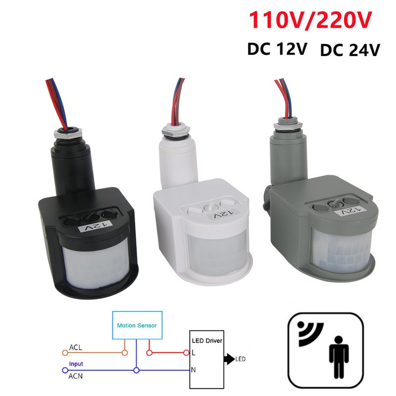 Outdoor Lighting Lux - 12V hareket sensörü 220V/110V PIR hareket