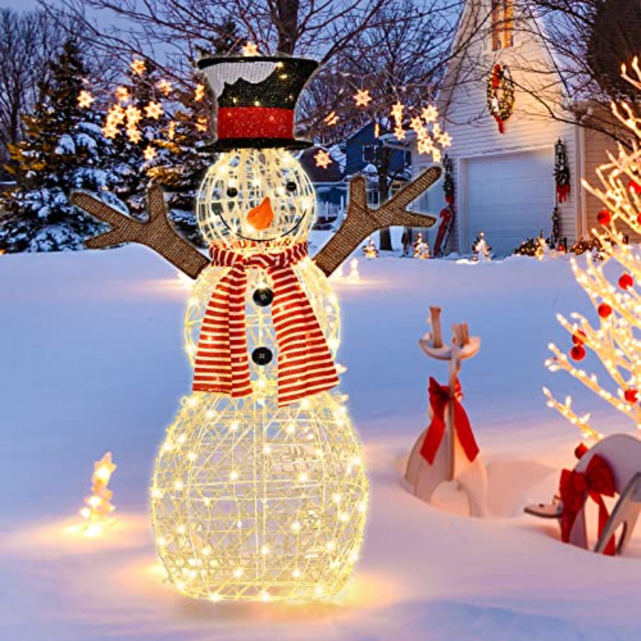 Outdoor Lighting In Ground - Noel Dış Mekan Işıklı Kardan Adam