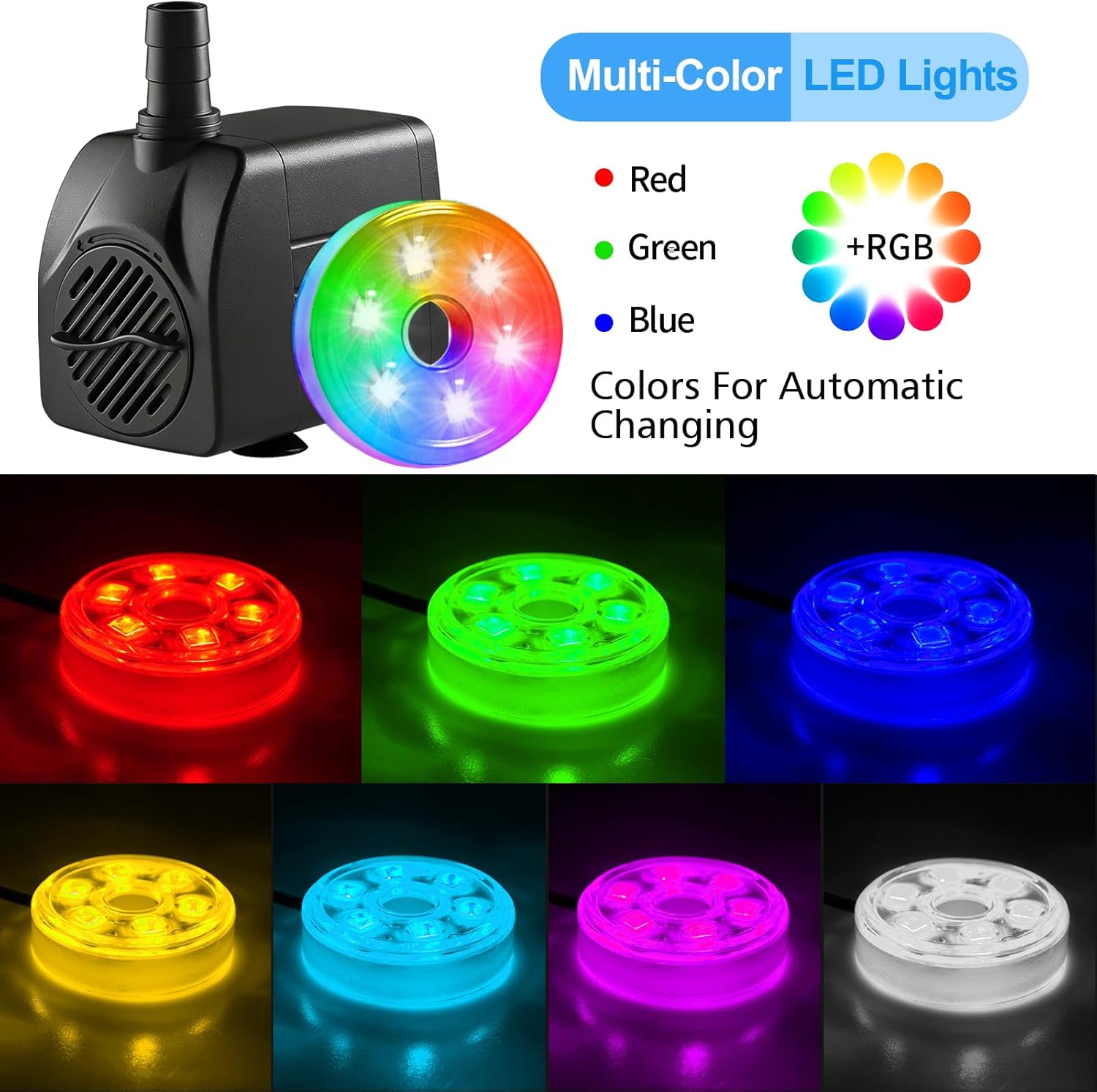 210GPH Dalgıç Su Pompası LED I - Pond Light Submersible incelemesi ve fiyatı