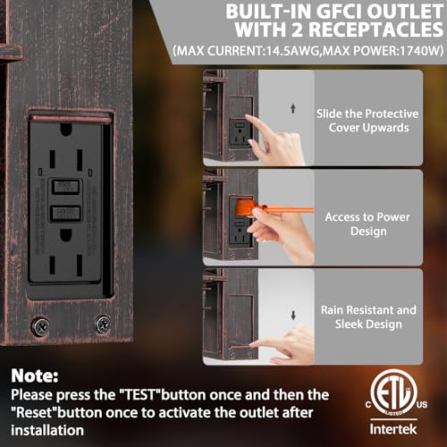 GFCI Prizli Dış Mekan Aydınlat - Outdoor Lighting Sconce incelemesi ve fiyatı