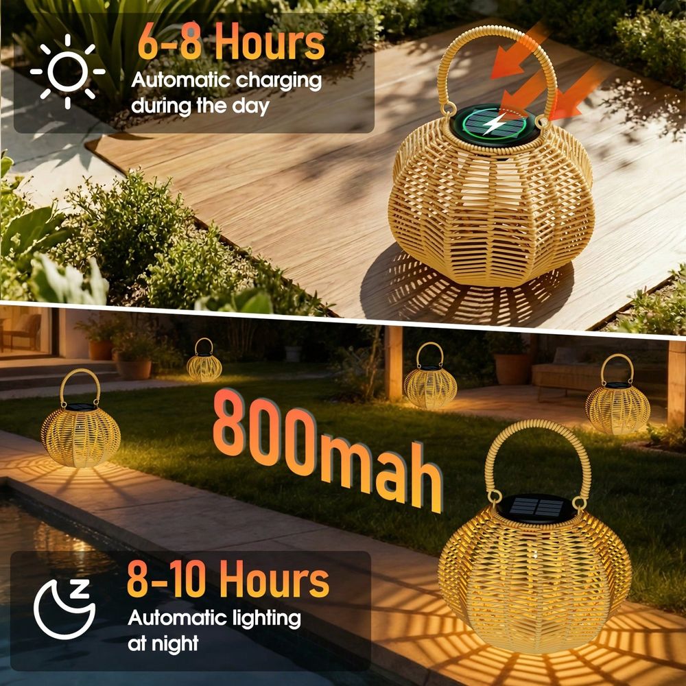 Ev Dekorasyonu İçin Rattan Gün - Solar Lantern Hanging incelemesi ve fiyatı